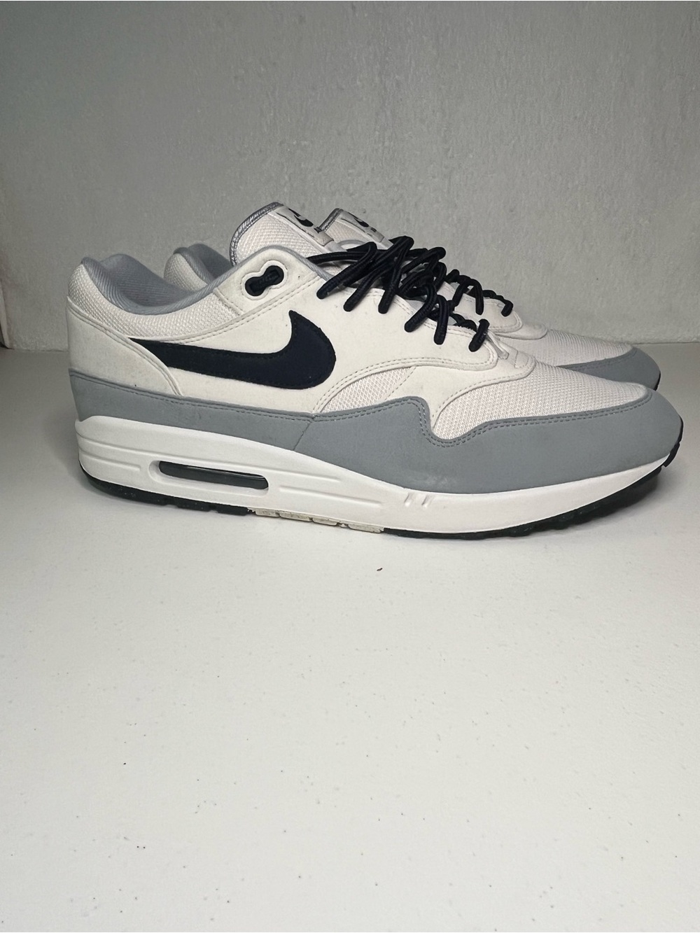 Nike Air Max 1 Pure Platinum Dark Obsidian Size 15